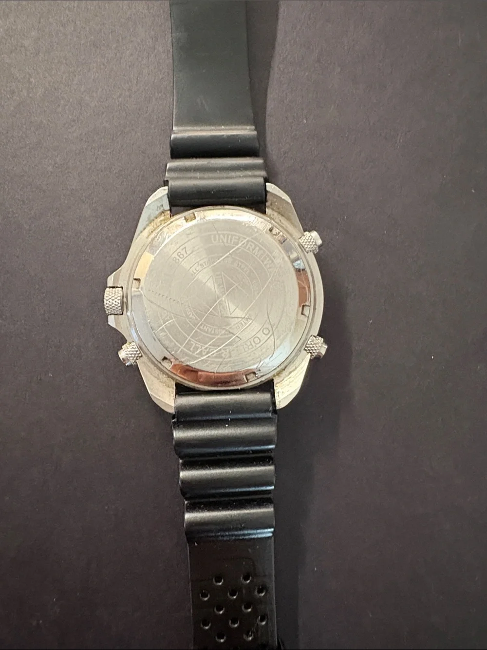 Black Sport Watch with Bold Logo Dial